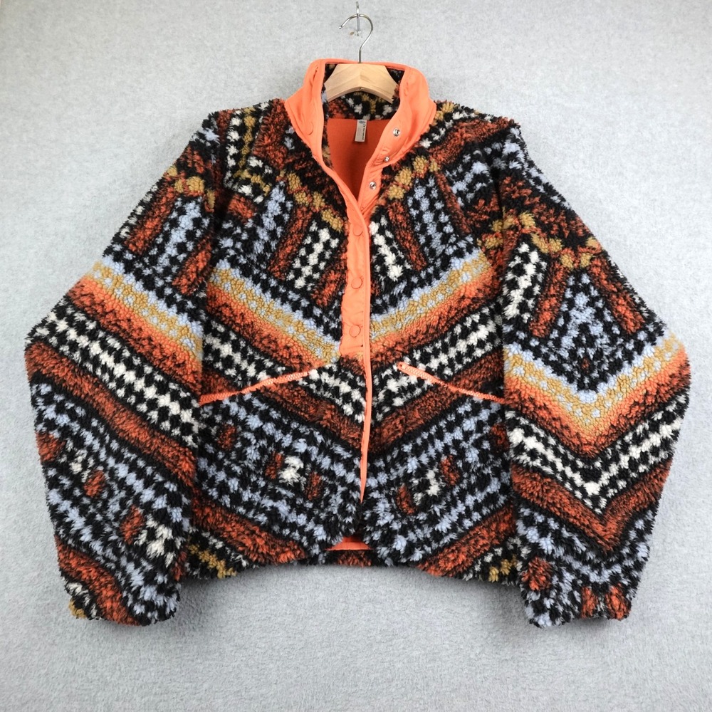 Free People FP Movement Rocky Ridge Pile Fleece Jacket Orange Women's Medium